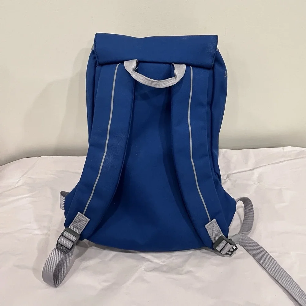 LL BEAN Kids Teddy Bear Backpack Blue Daycare Pre-K‎ Camp Toddler Boy Girl, EUC